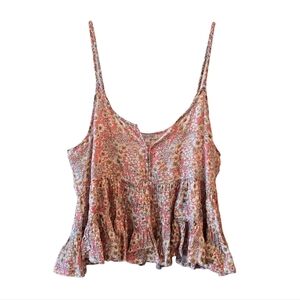 Patrons of Peace Floral Crop Top - Pink and Cream